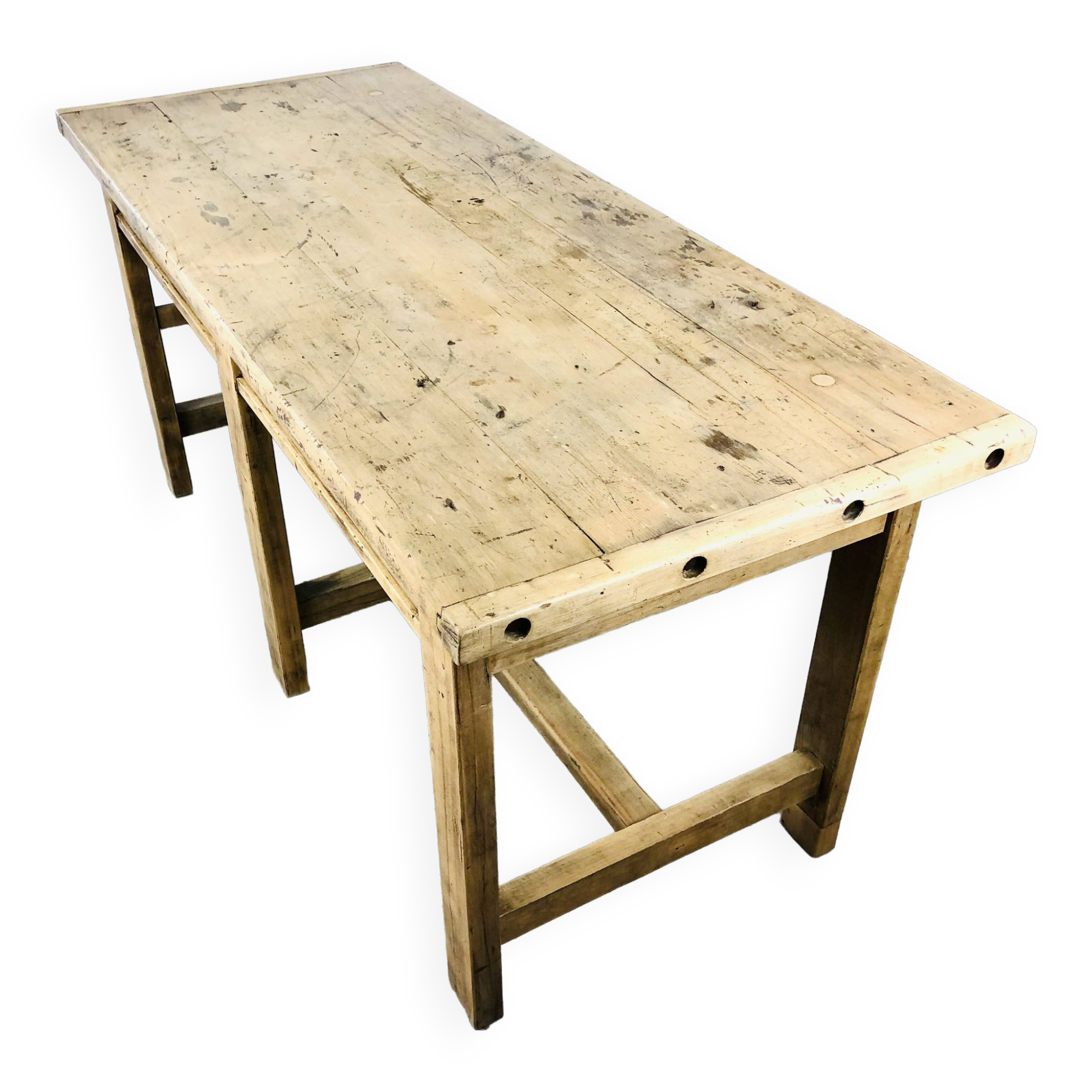 French old beech bakery table