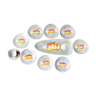 Fish service in earthenware year 50