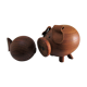 Cochon et poisson teck bois vintage jouet scandinave années 60