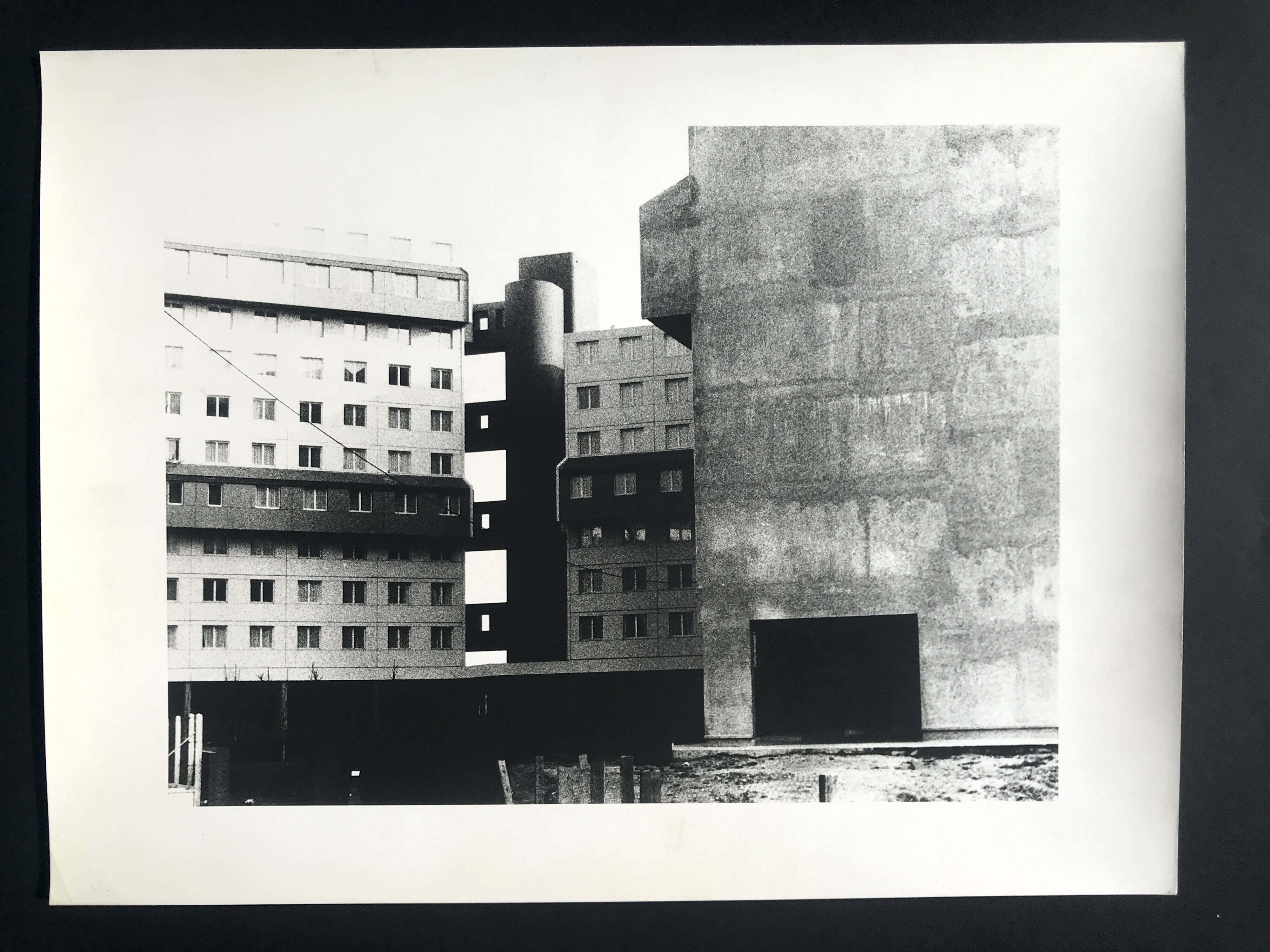 Rosine nusimovici, untitled (building), c 1980. black and white silver print