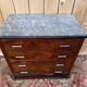 Commode Art Déco – Placage de noyer en ronce & marbre – Années 1930