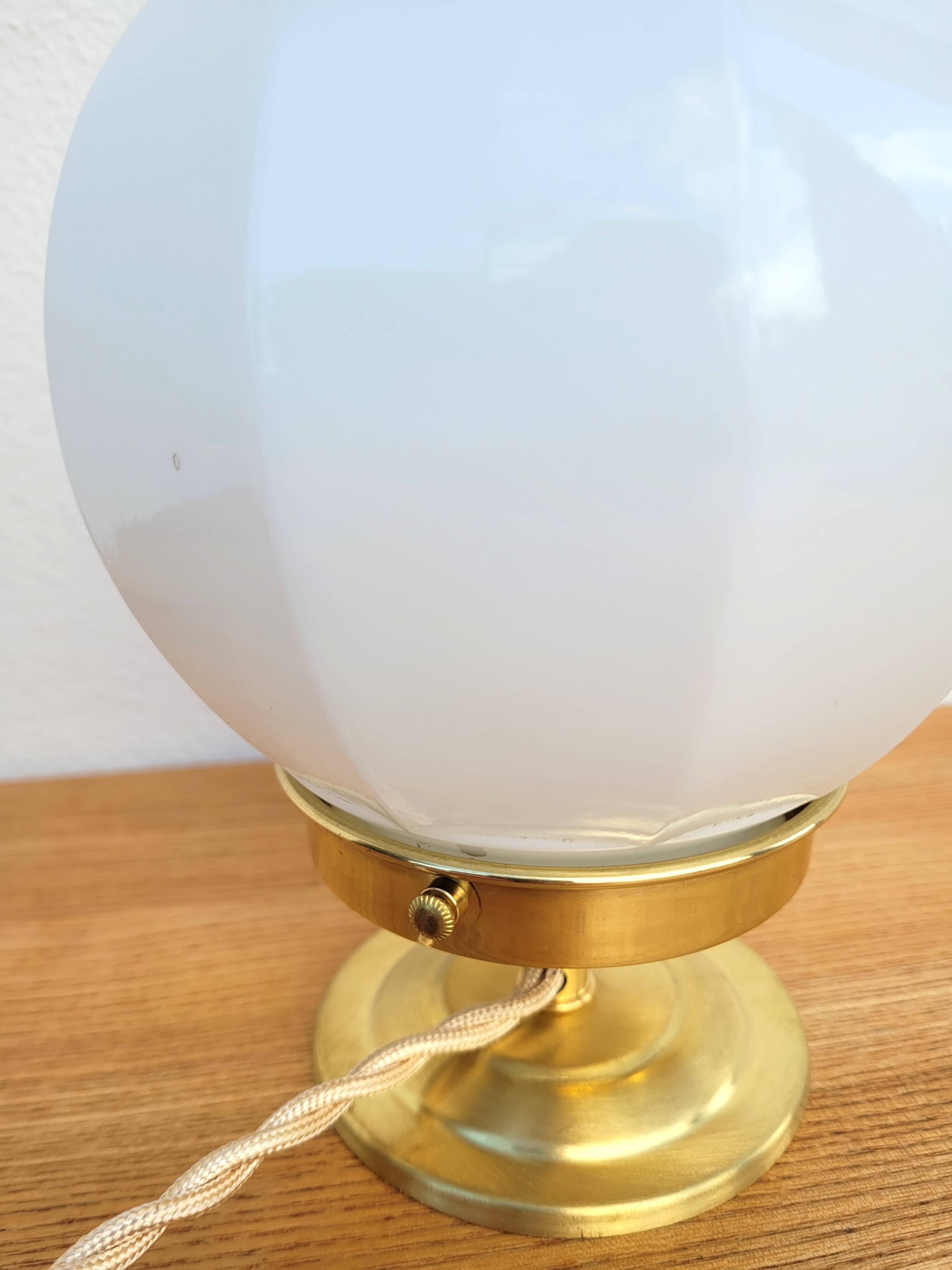 Vintage opaline faceted globe lamp