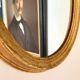 Miroir ovale doré 35 x 28 cm