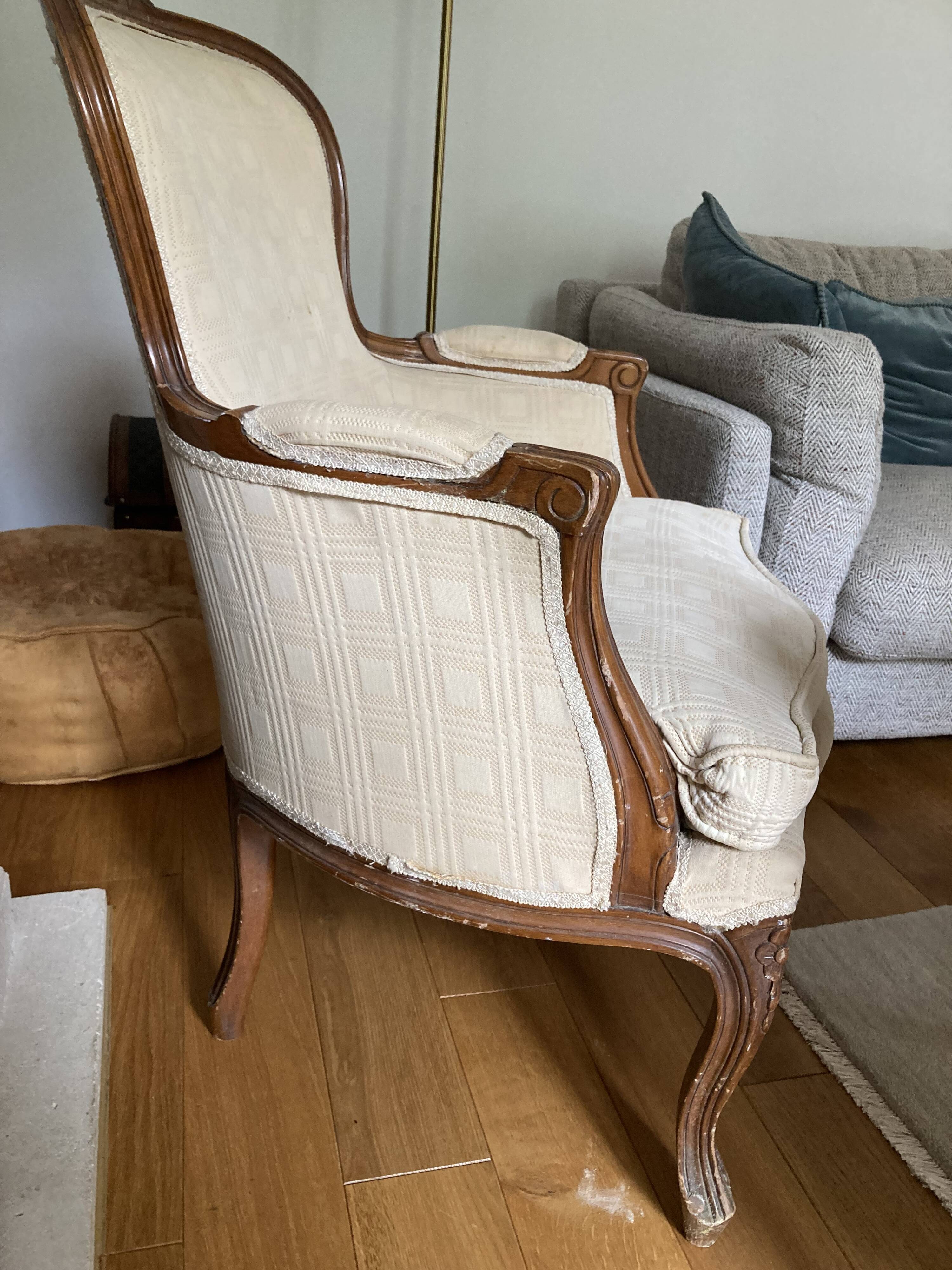 Louis XV style bergère armchairs