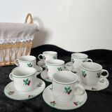 Service à café porcelaine table & couleurs modèle framboises
