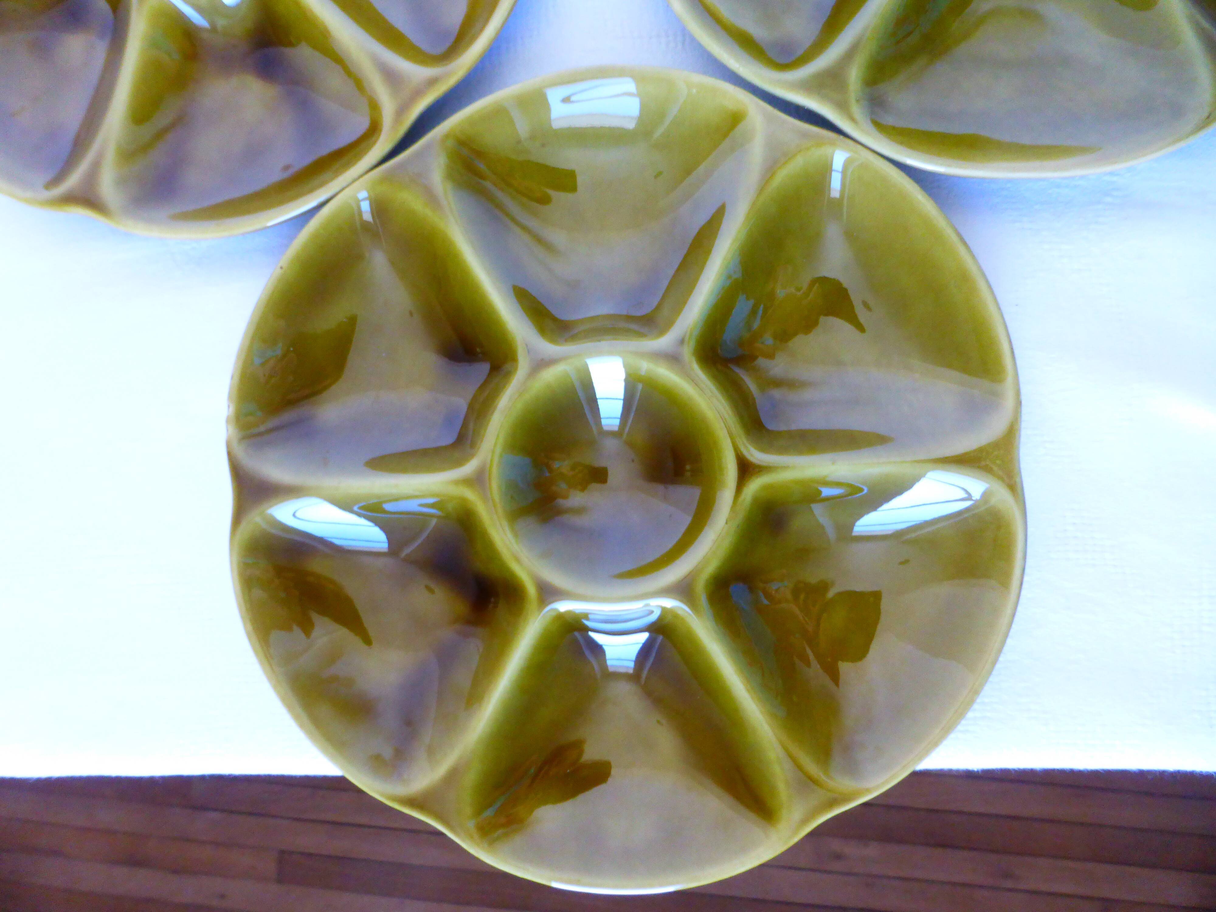 3 vintage Gien porcelain oyster plates 2106173