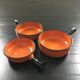 Lot 3 poêlons orange et noir