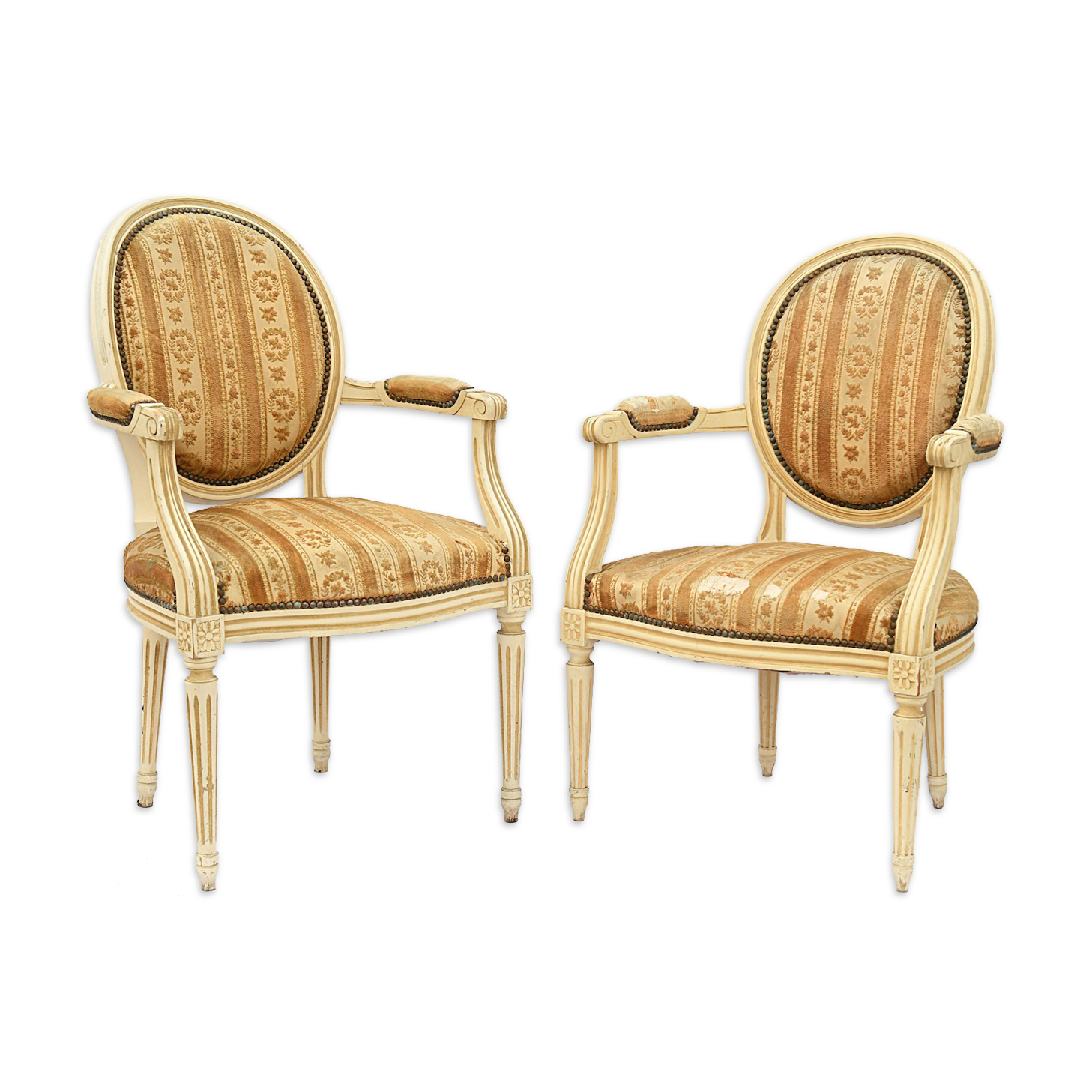Pair of Louis XVI style armchairs