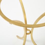 Golden iron and glass pedestal table by Roger Thibier 1960