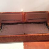 Vintage corner sofa modular velvet orange burned 70 years