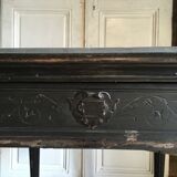 Table mignonne noir en chaîne avec couverture en zinc années 1900