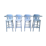 Set of 4 stools bistro in wood