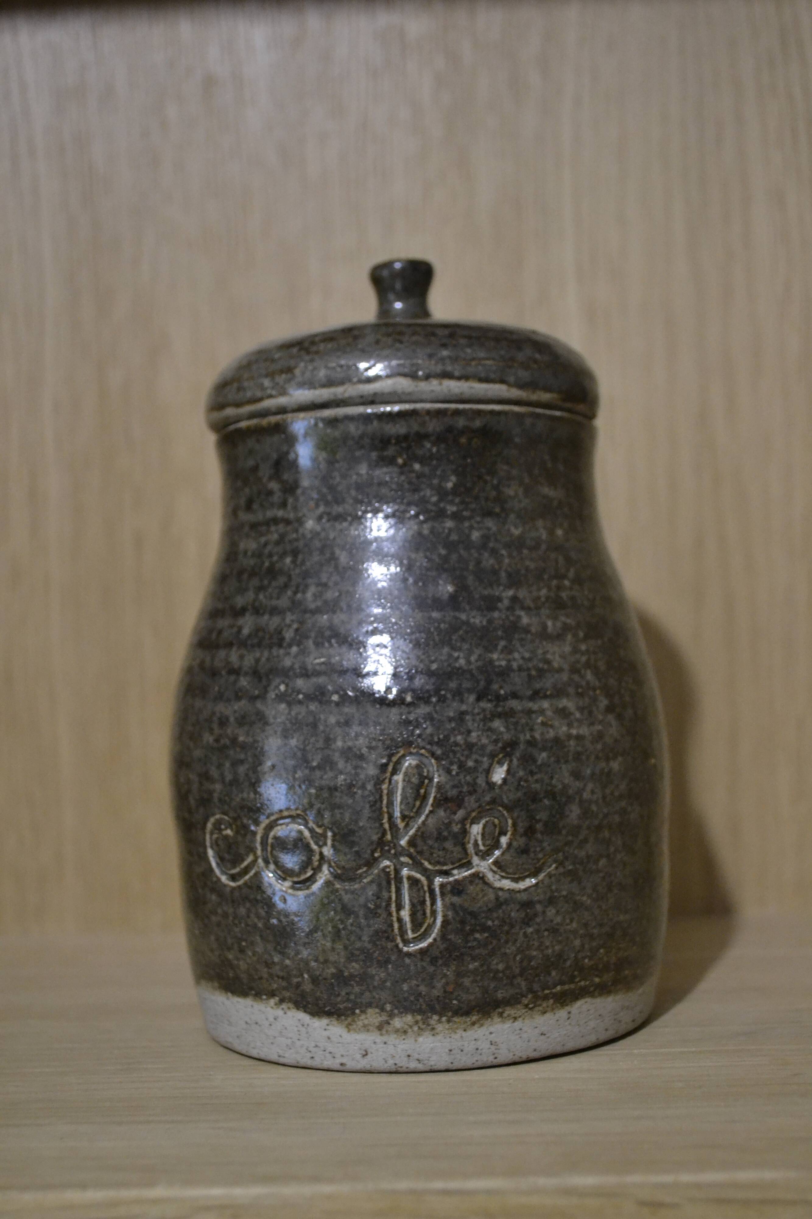 Varnished stoneware coffee pot