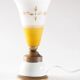 Vintage yellow and gold glass lamp