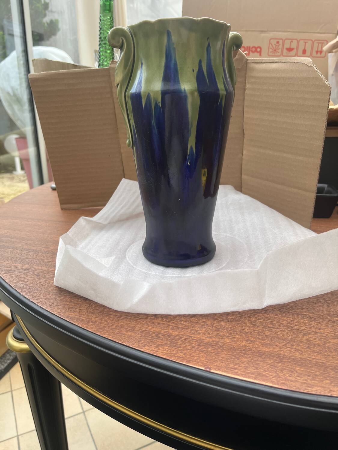 Art Deco blue vase