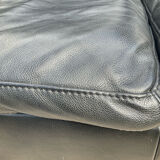 High-quality black leather Durlet sofa