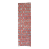 2x9 Red & Dark Blue Floral Vintage Runner Rug, 75x285Cm SK 23566