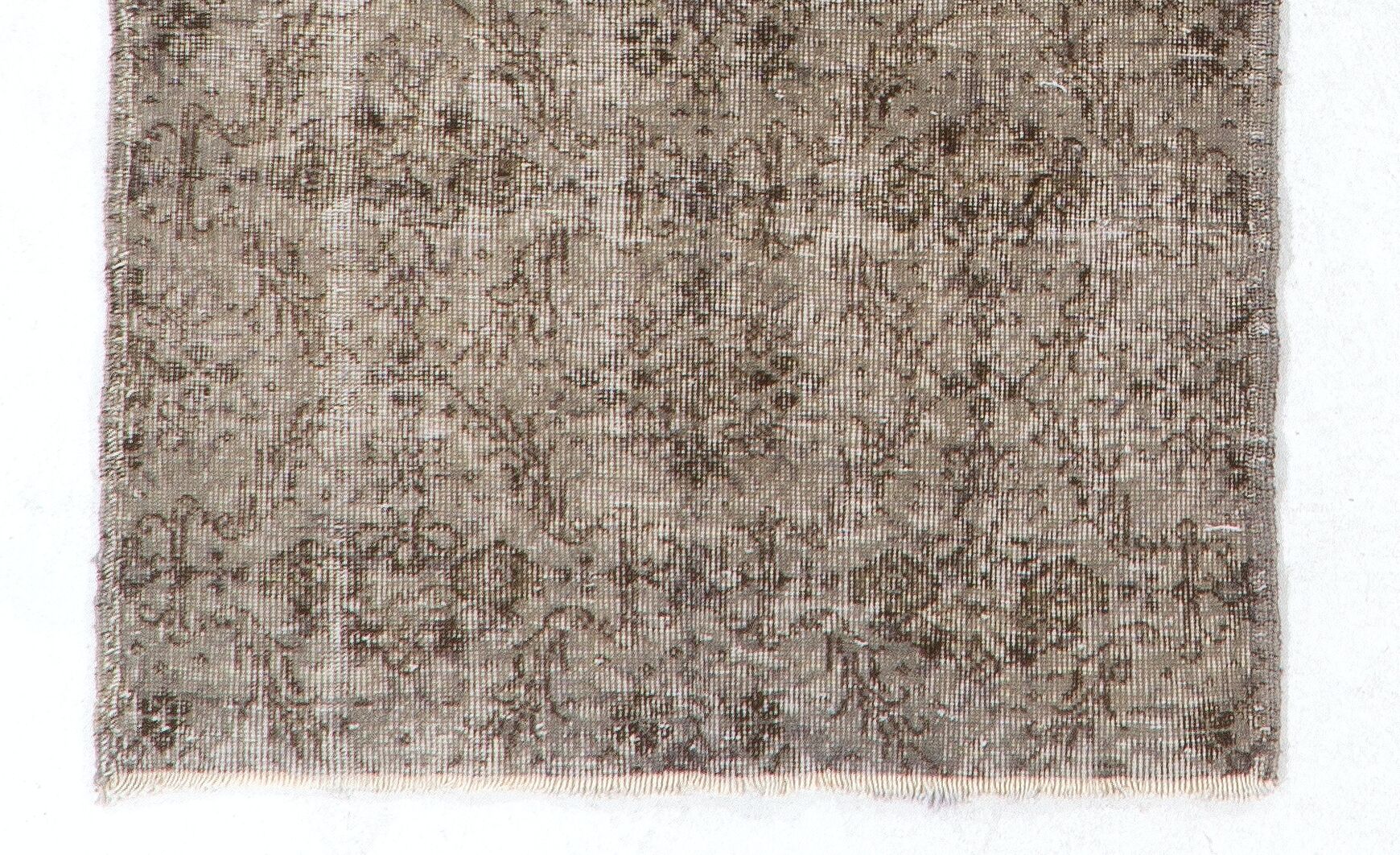 Vintage handmade turkish rug over-dyed in gray color