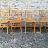 Set of 8 mismatched bistro chairs