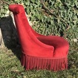 Red velvet toad chair