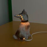 Fox Terrier lamp in vintage porcelain