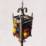 Vintage medieval gothic wrought iron floor lamp