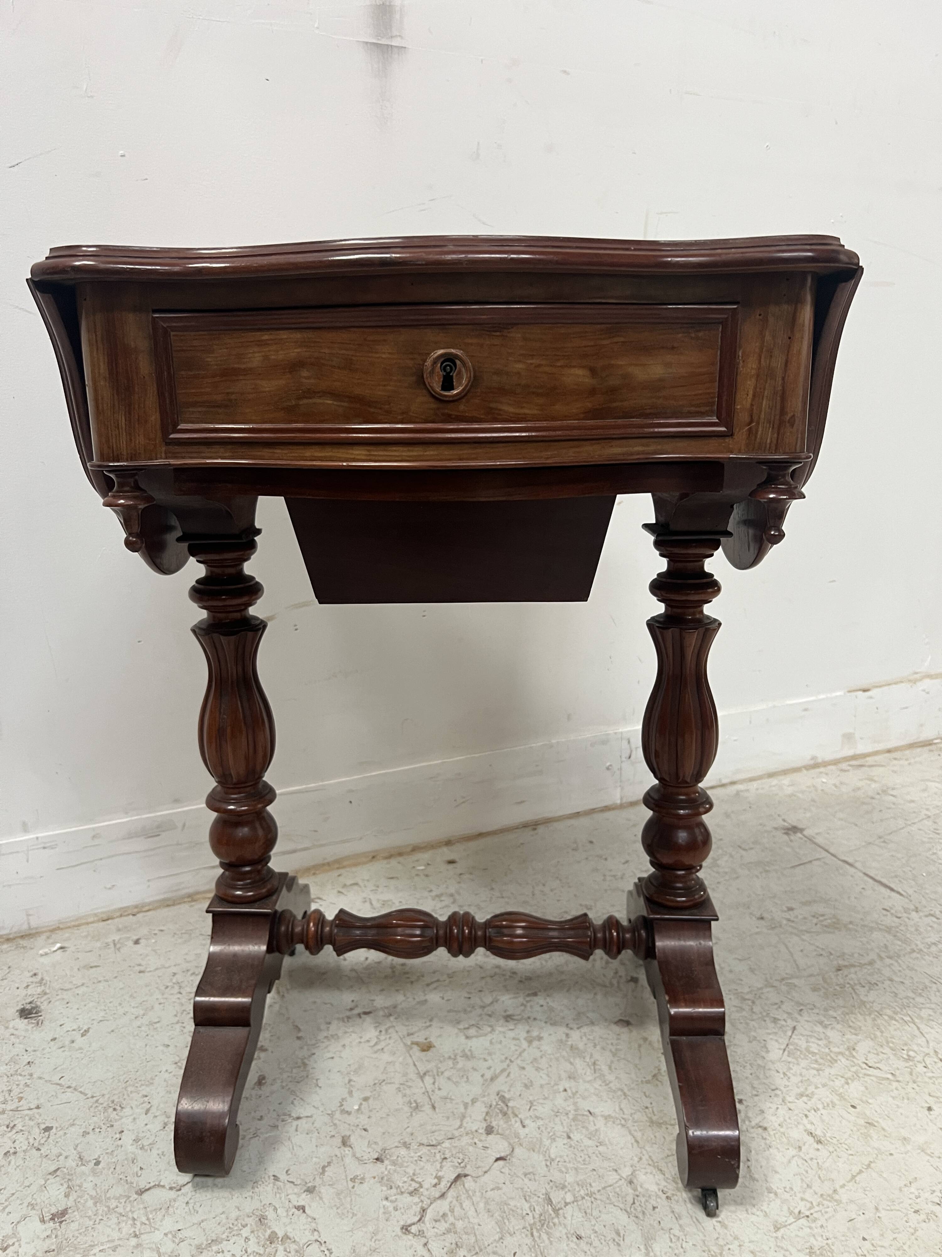 Napoleonic era mahogany and veneer work table, 19th century