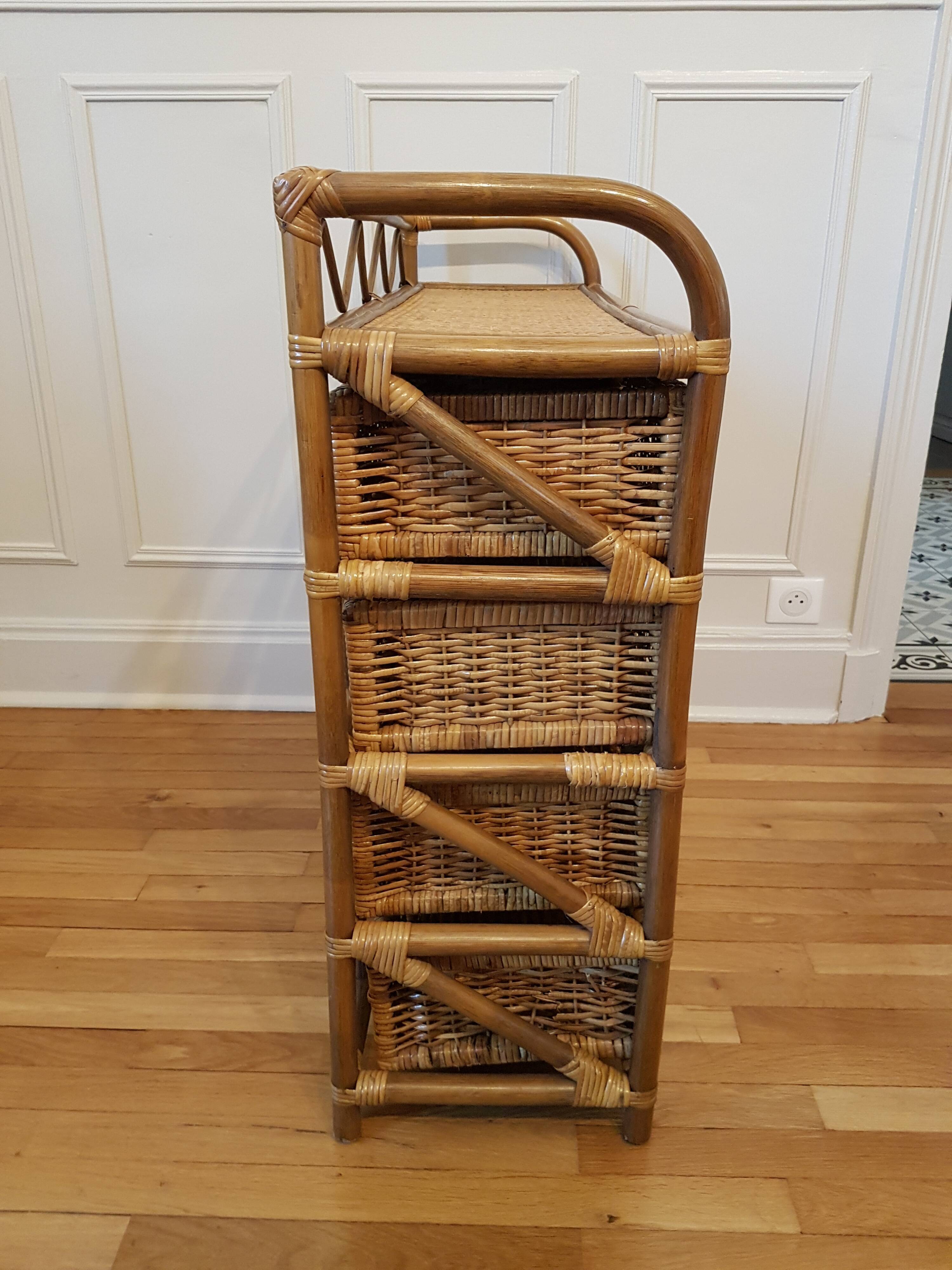 Rattan chest of drawers