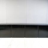 Large vintage black lacquered sideboard, 70s