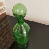 BIOT green blown glass bottle/bottle 24cm