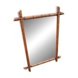 Miroir ancien en bambou vintage