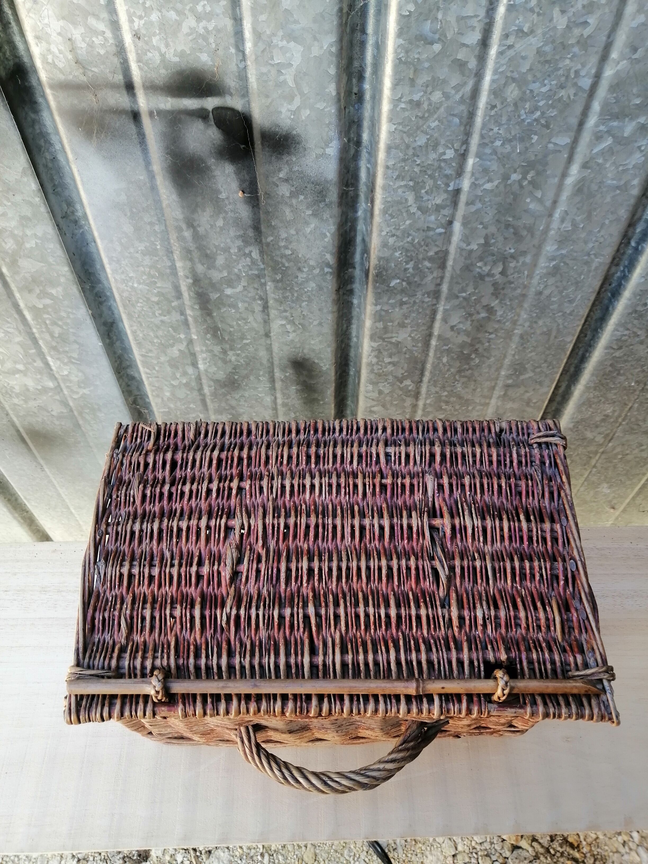 Vintage wicker travel basket
