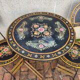 Set folding table and chairs metal Napoleon III style