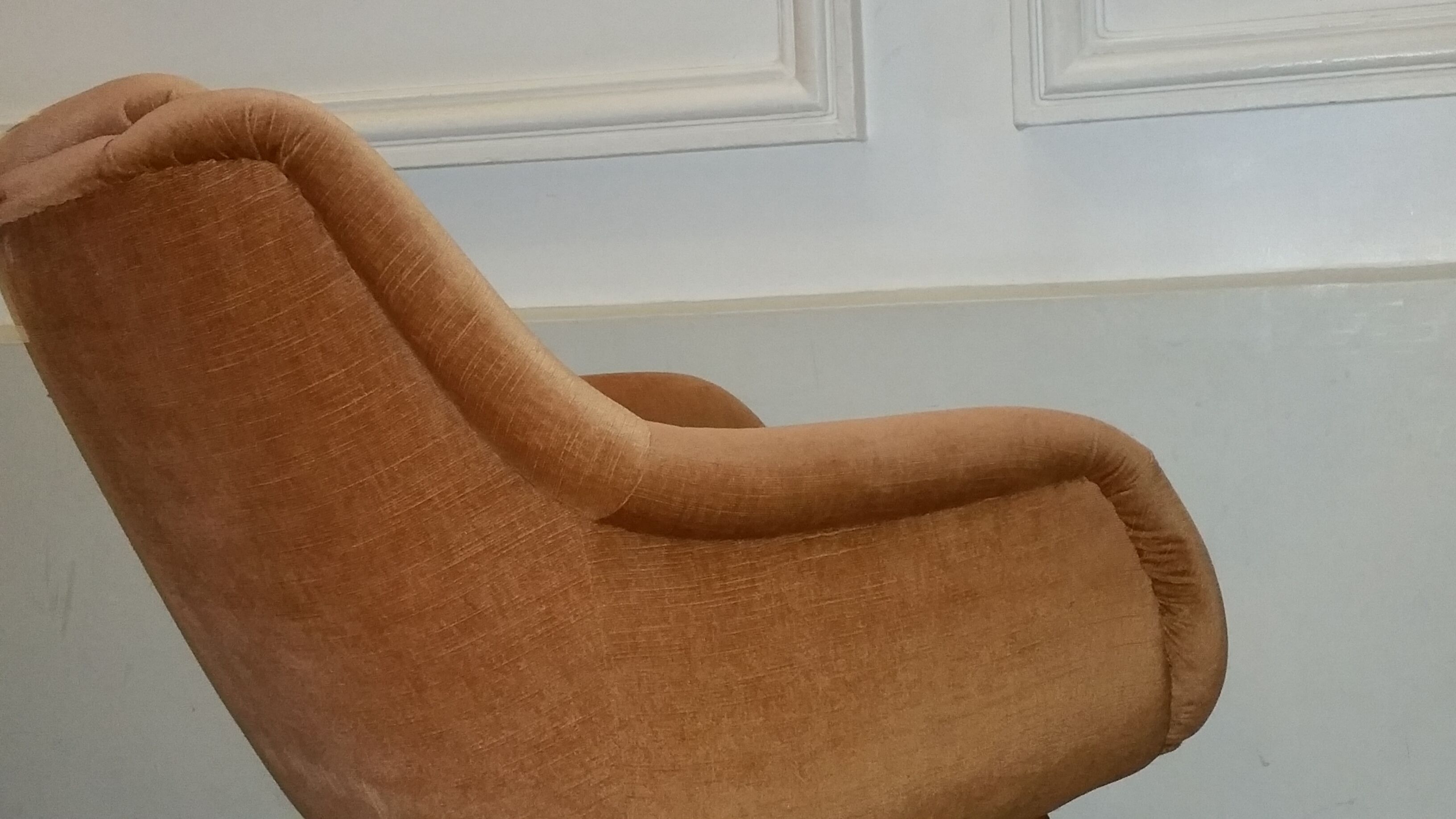 Armchair sculptural vintage 50s copper and restored