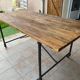 Table ancienne bois et fer forgé