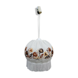 Fringed vintage suspension with brown flowers