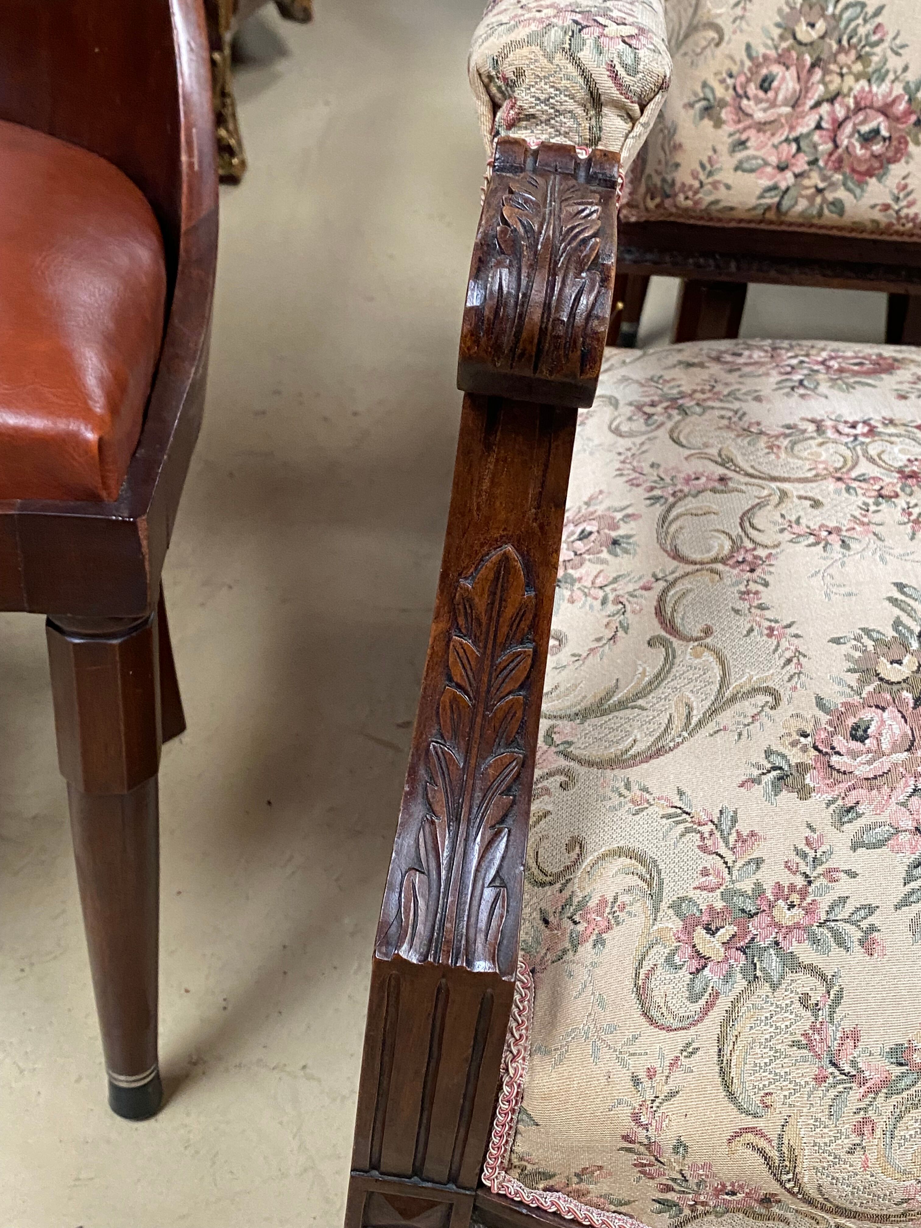 Wooden bench Louis XVI style