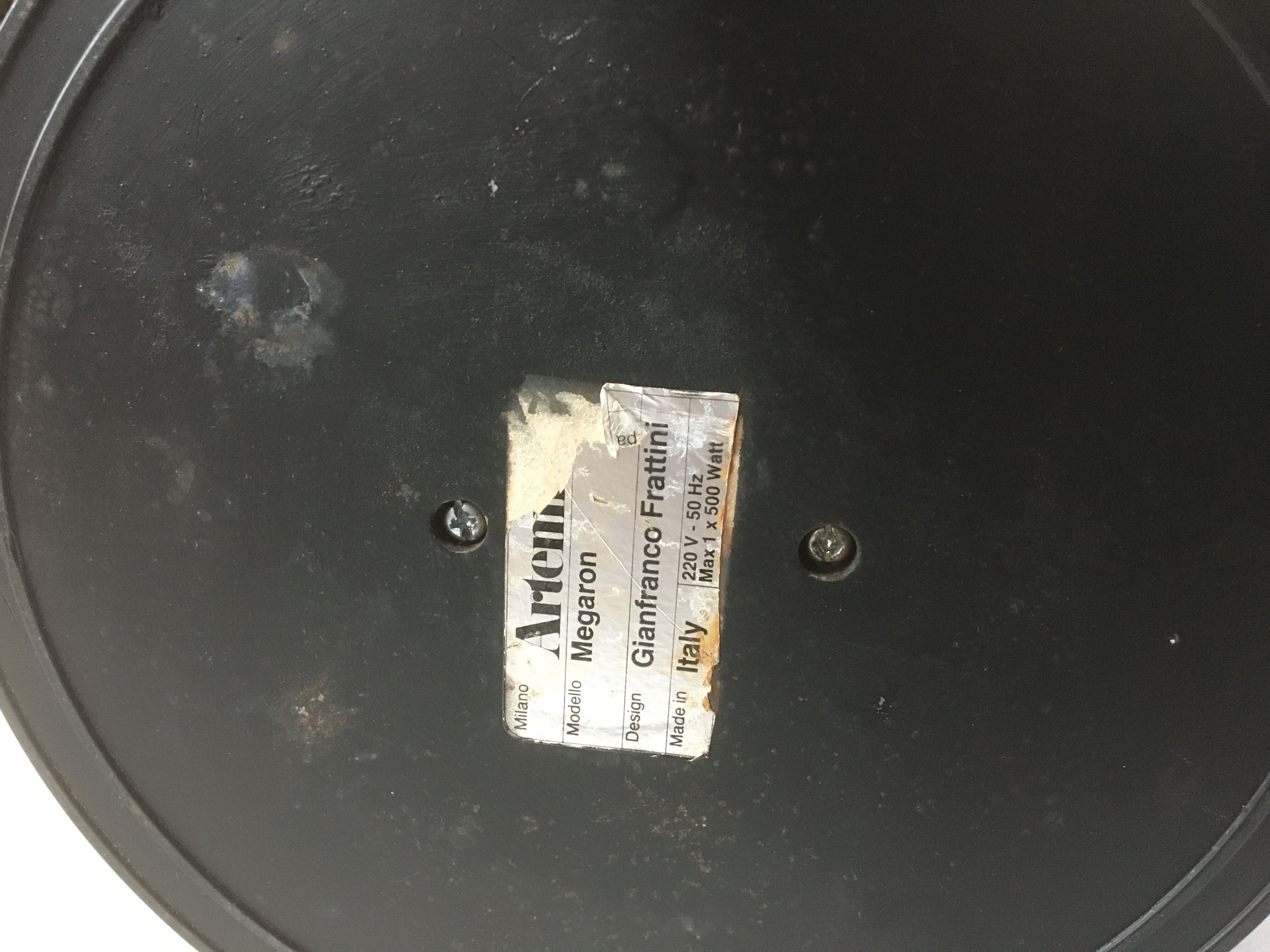 Halogen parquet lamp artemide model megaron