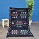 Tapis berbère marocain fait main noir ethnique 94x150 cm