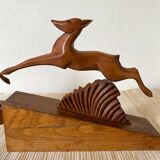 Pair of art deco doe bookends