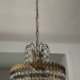 Brass tassel basket chandelier