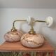 Paire d’appliques murales Art Déco en opaline marbrée