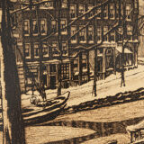 Amsterdam in Wintertime, B/W Etching on Paper, 50 x 45 cm