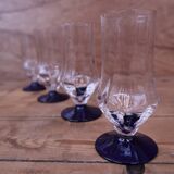 4 vintage blue-footed flutes from France, 1940.