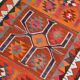 Red Orange Tribal Vintage Runner Rug, 101x297Cm