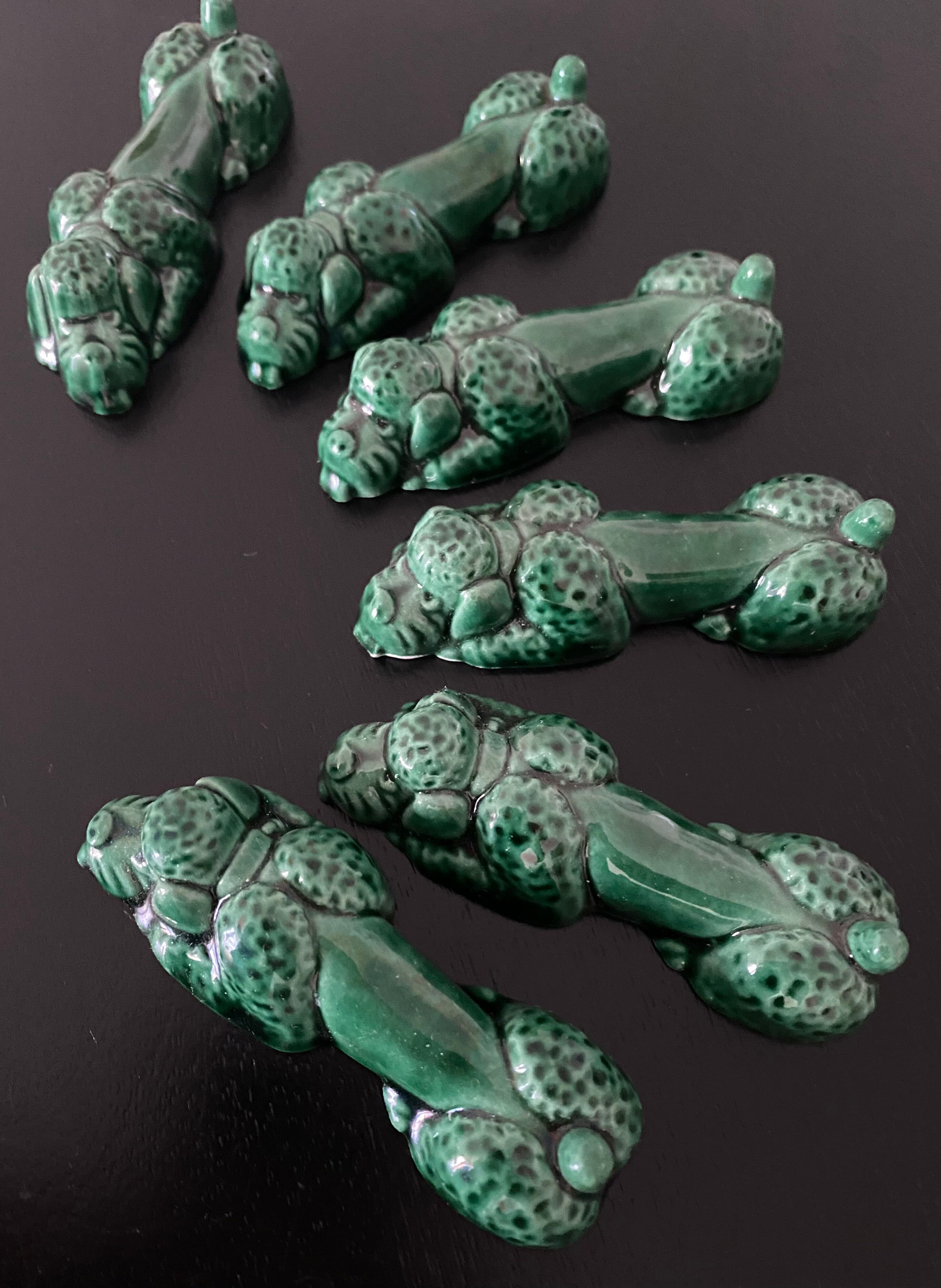 6 ceramic poodle knife holder