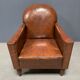 Leather art deco club chair from france, early 1900