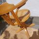 fauteuil tournant bois et cannage, vintage