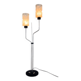 1970s chrome & glass floor lamp by lidokov, labeled, czechoslovakia