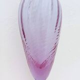 Glass vase - lavender optic swirl texture